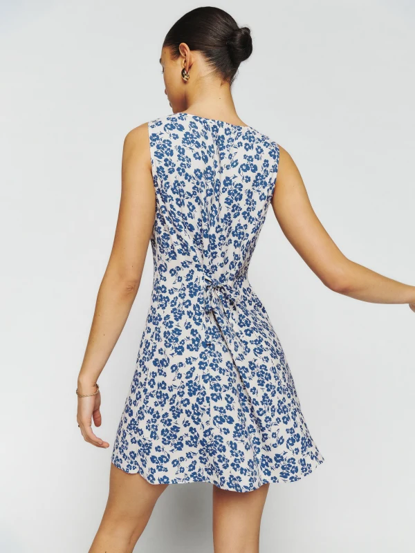 Slim V neck Sleeveless Fitted Waist Vest Short Dress Bella Mia